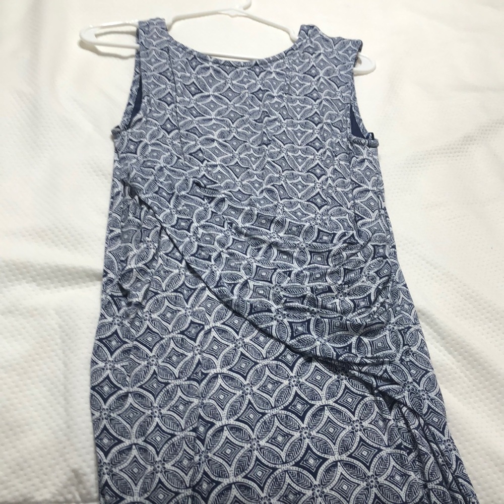 Kut from the Kloth faux wrap Dress navy blue 14